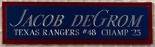 JACOB DEGROM RANGERS NAMEPLATE FOR AUTOGRAPHED Signed BASEBALL-BAT-PHOTO-JERSEY