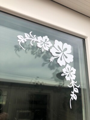 Hibiscus Flowers Vinyl Decal Set 001 for Cars Trucks Suvs Laptop