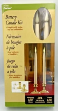CARLON LED 2 Flameless Flickering Taper Candles Built In Timer holiday Christmas