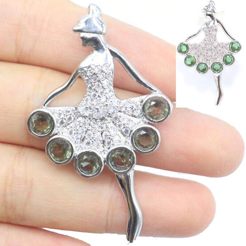 Compre 2 y obtenga 1 gratis bailarina de ballet cambiante de color zultanitas circonita cúbica regalo colgante de plata