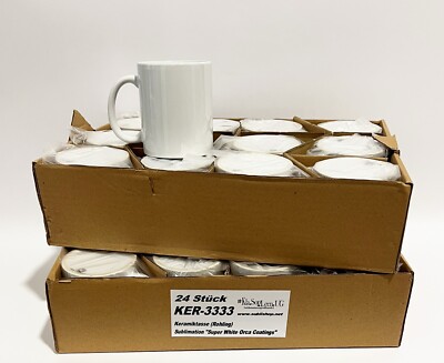 24 Stk. Sublimationstasse für den Sublimationsdruck / Orca Coating ''SUPER WHITE''