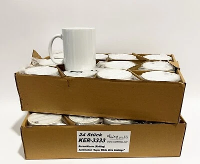 24 Stk. Sublimationstasse für den Sublimationsdruck / Orca Coating "SUPER WHITE"