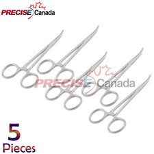 SET OF 5 MOSQUITO HEMOSTAT LOCKING FORCEPS 4" CURVED SURGICAL INSTRUMENTS