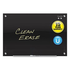 Quartet Infinity Magnetic Glass Marker Board, 36 x 24, Black