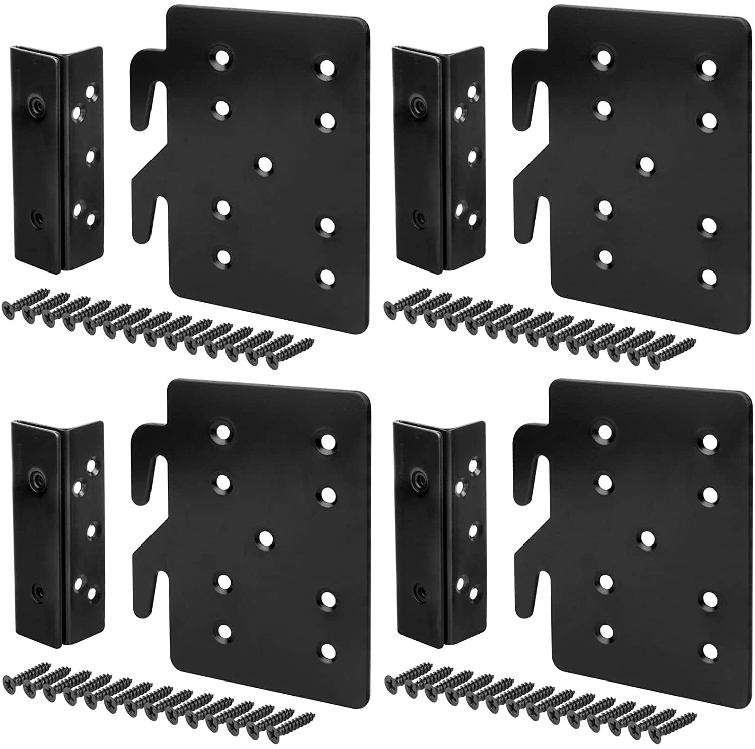 4 Sets Bed Frame Bed Post Double Hook Slot Bracket, Cold Rolled Steel 5"  ×4¼" | eBay