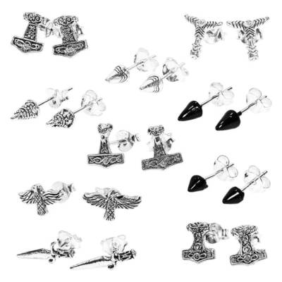Paar 925er Sterling Silber Ohrringe Keltische Ohrstecker Gothic Celtic Wiking