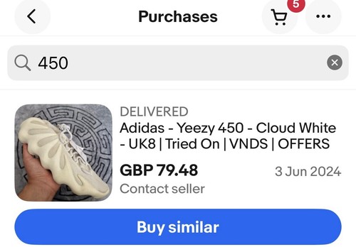 Adidas Yeezy 450 'Cloud White' US Mens 8.5, BRAND NEW With Tags (no Box) - Picture 10 of 13