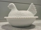 Vintage Indiana Milk Glass Hen On Nest Candy Dish OUTSTANDING CONDITION !!!