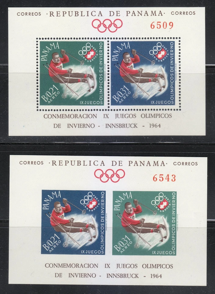 Panama 1963 MNH Mi 677-684+Blocks 14,15 Sc 447-447G, 447Gh Winter Innsbruck ** - Image 4 of 4