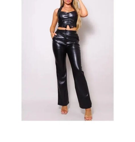 Women Premium Lambskin Black Leather Skinny Fit Biker Riding Pants