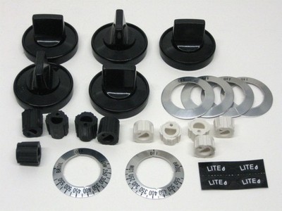 RK203 Gas Range Burner & Thermostat Black Knobs Pkg of 5 Universal NEW