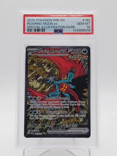 ROARING MOON EX 2025 POKEMON PRISMATIC EVOLUTIONS SIR #162/131 PSA 10 Q3963