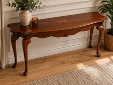 Large Georgian Style Mahogany Console Sofa Hall Table Inlaid Top 137cm