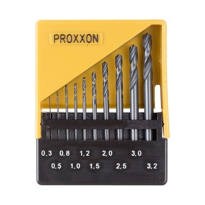 PROXXON 26874 HSS Drill Set 10pcs 0.3-3.2mm for Metal Non-ferrous Rotary Tool