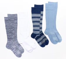 Tommie Copper 4Pk UltraTemp & Ultraguard WOTC Socks Blue Stripe - Medium