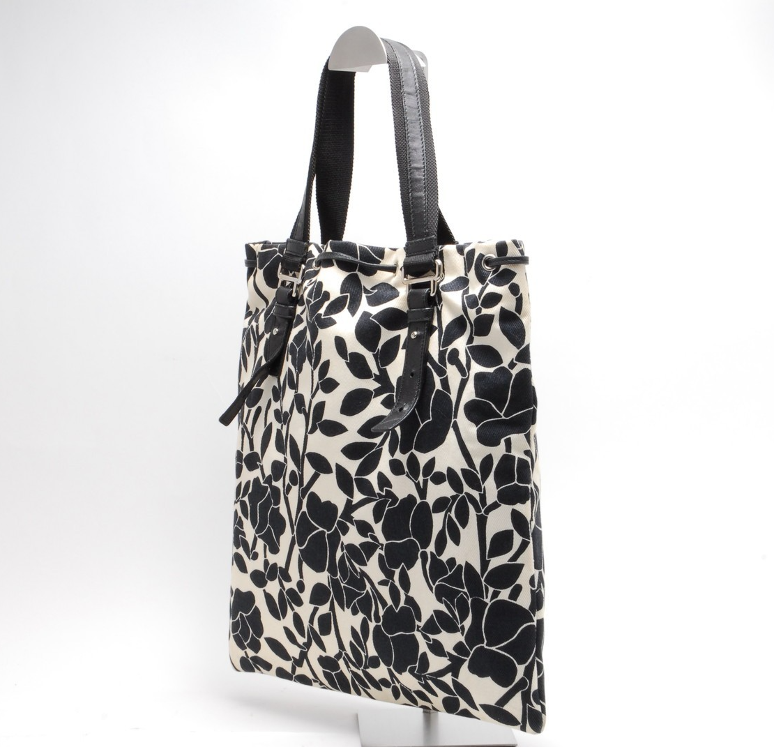 Borsa Yves Saint Laurent tote logo Kahara tela fiore