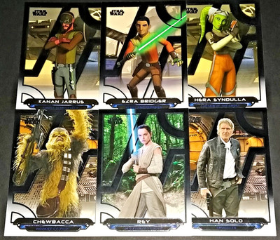 2018 STAR WARS GALACTIC FILES LOT -REY HAN CHEWIE KANAN HERA EZRA - SHORT PRINT