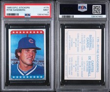 1985 O-PEE-CHEE STICKERS #175 RYNE SANDBERG PSA 9 MINT FOIL Very tough