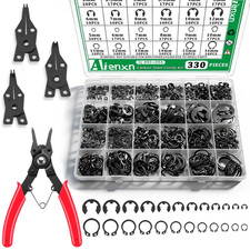 330PCS Snap Rings Assortment Kit, E Clips Assortment Kit and C Clips Assortment