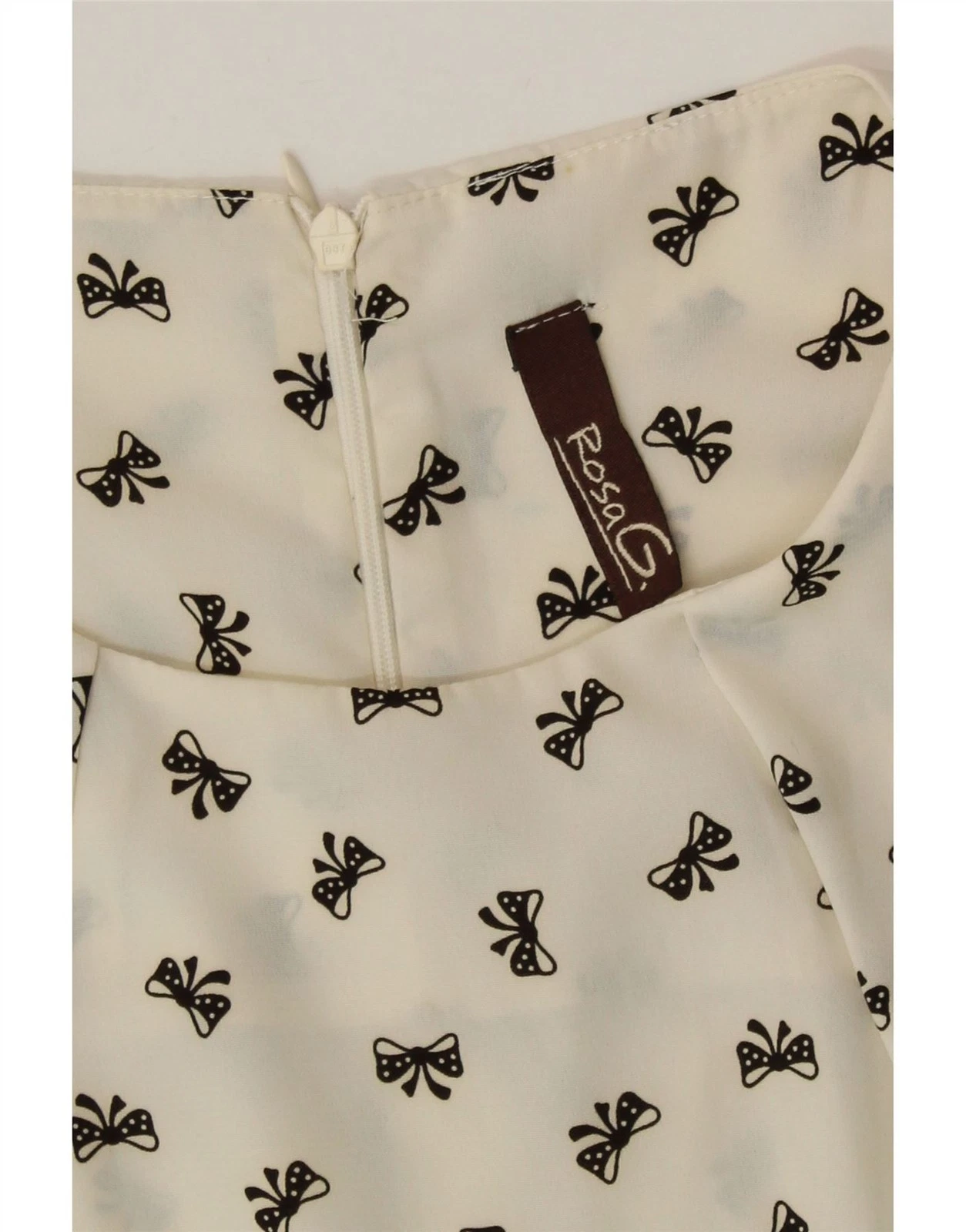 OFF WHITE Abito donna VINTAGE grafico senza maniche linea A UK 12 medio bianco sporco AI08