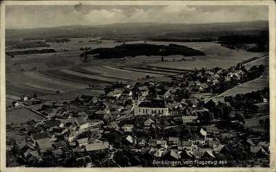 Postcard Denklingen in Swabia Upper Bavaria, aerial photo - 11231408