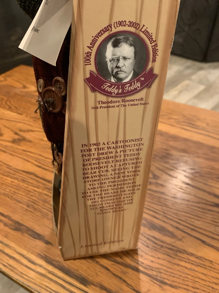 100 Aniversario (1902-2002) del Oso de Peluche Edición Limitada Theodore Roosevelt Foto 4 de 4