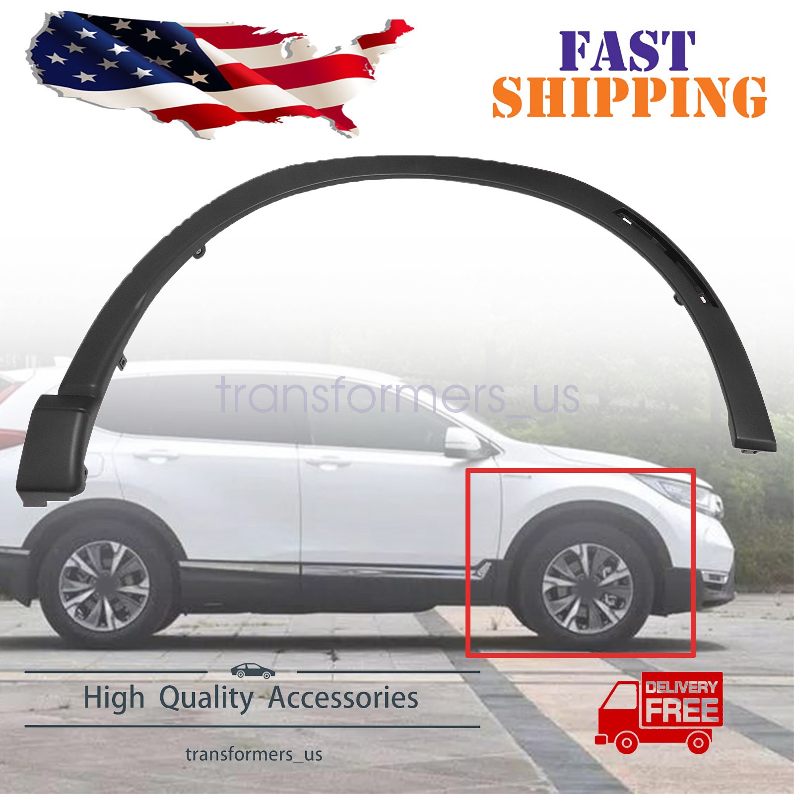 Fits Honda CR-V CRV 2023-2024 Right Front RH Side Fender Flare Molding Trim
