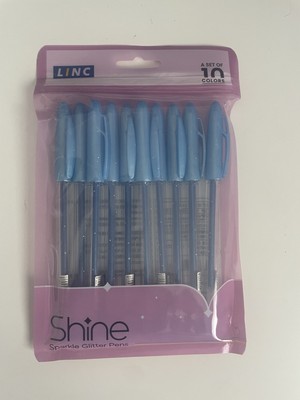 10 x Linc Shine Sparkle Glitzer Gelstifte 1,0 mm Spitze - HELLBLAU
