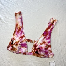 Salt + Cove Juniors Tie-Dyed Wide-Strap Bikini Top - L - Multicolor