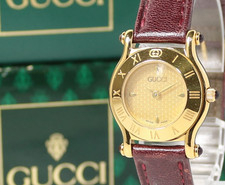 [Near MINT w/Box,Card,Paper] GUCCI 6500L Gold Dial Roman Quartz women's Watch