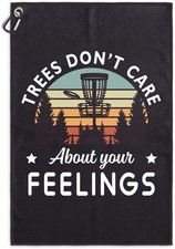 Tree Don't Care About Your Feelings Printed Microfiber Disc 23.5X15.5, Black