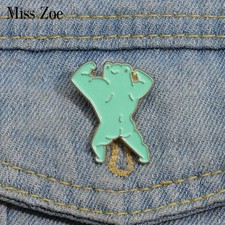 Fitness Frog Enamel Pins Custom Funny Animals Brooches Lapel Badges Cartoon Anim