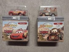 Zip Zaps Micro RC Disney Pixar Cars Lot Of 2 Lightning McQueen And Mater NIB