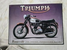 Triumph Bonneville Tin Plate Man Cave Sign Vintage Style