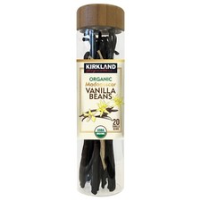 KIRKLAND ORGANIC MADAGASCAR VANILLA BEANS -20 PREMIUM GOURMET GRADE BEANS