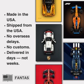 Classic Leather Wall Mount Display for LEGO&reg; Technic&trade; Mclaren Orange