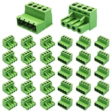 15 Pairs 4-Pin 5.08mm Pitch PCB Mount Screw Terminal Block with Phoenix Plug