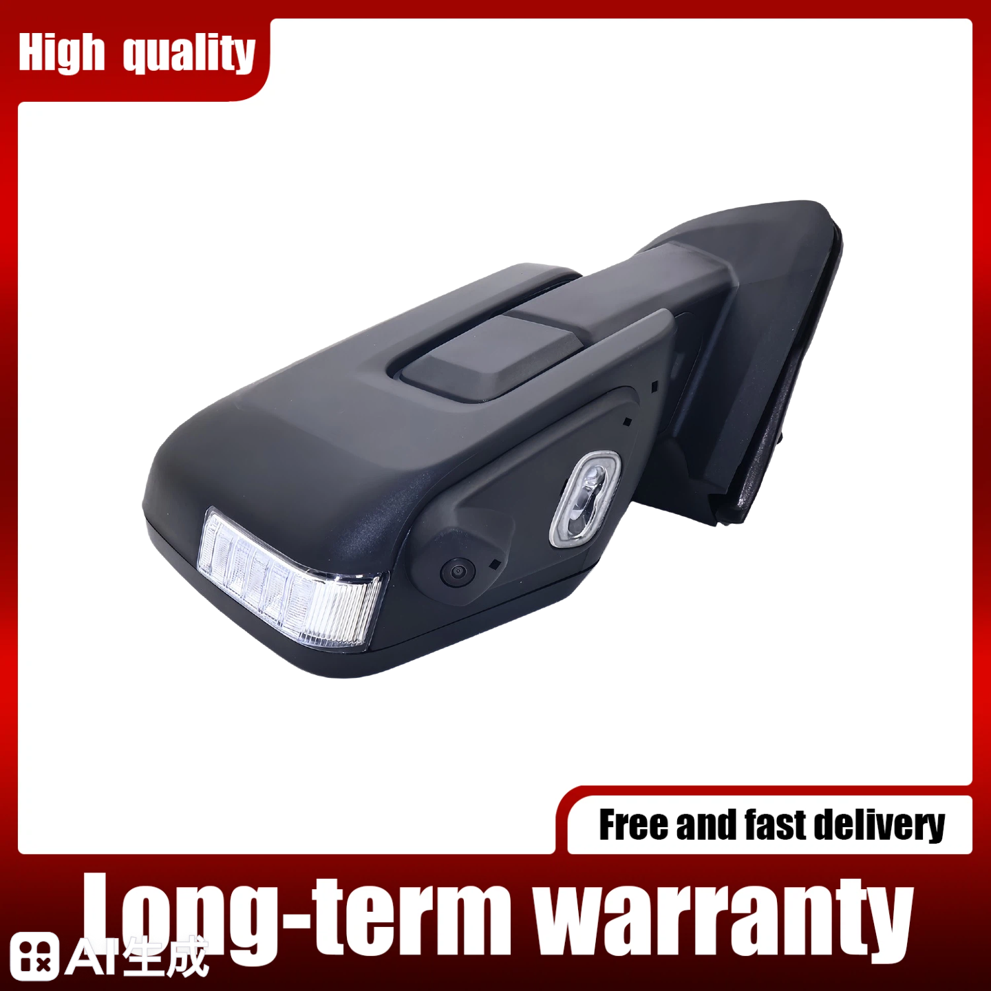 Right Passenger Mirror Heated Camera Blind Spot Puddle For 21-25 Ford F-150