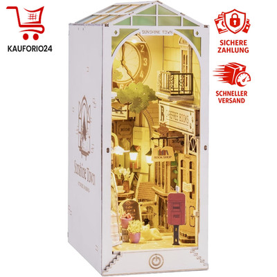 DIY Buch Nook Kit 3D Puzzle Holz Buchstützen Miniatur Haus Modellbausatz Kinder