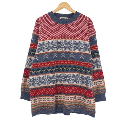 Nordic Pullover Skandinavisch Fair Isle Vintage Dq5 Größe L - Bild 1 von 4