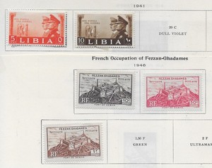 5 Libia Stamps w/Occupation from Quality Old Antique Album 1941-1946