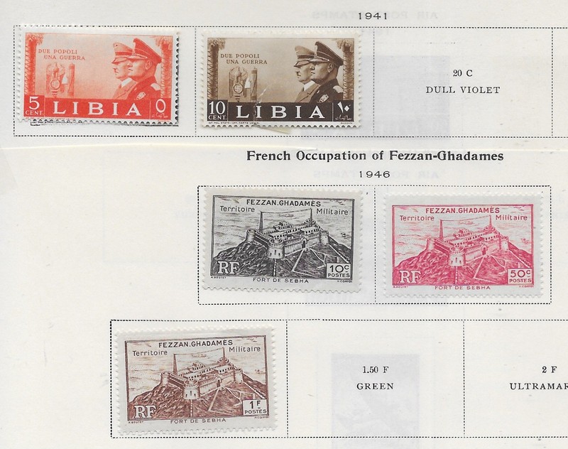 5 Libia Stamps w/Occupation from Quality Old Antique Album 1941-1946