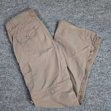 REI Pants Girls Medium 10-12 Brown Convertible Hiking Zip Off Nylon Outdoor Gorp