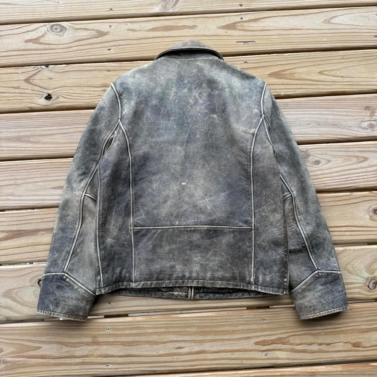 Vintage 2000's American Eagle Faded Leather Jacket - Small image 1