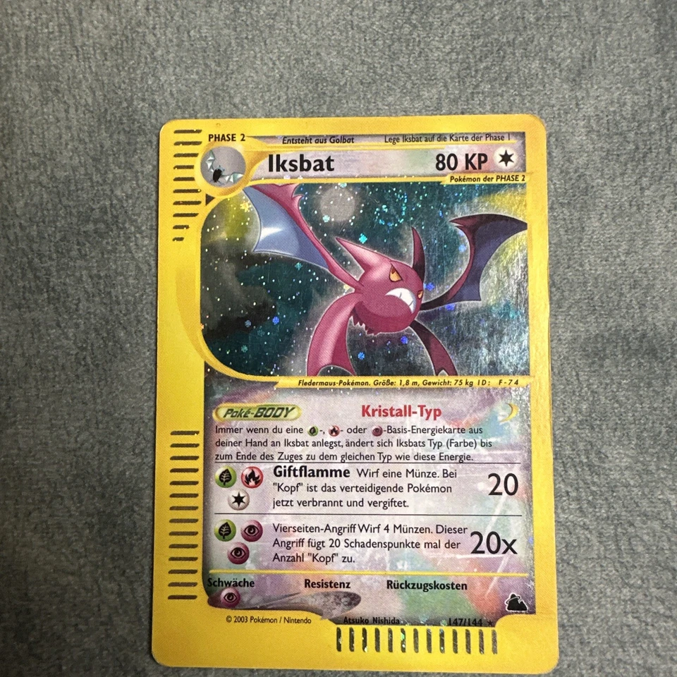 German Crobat Crystal Skyridge 147/144 Pokémon Secret MP/HP( Swirl) - Image 2 of 4