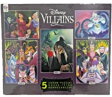 Disney Villains Jigsaw Puzzle Set Ceaco 5 Puzzles 2350 Total Pieces