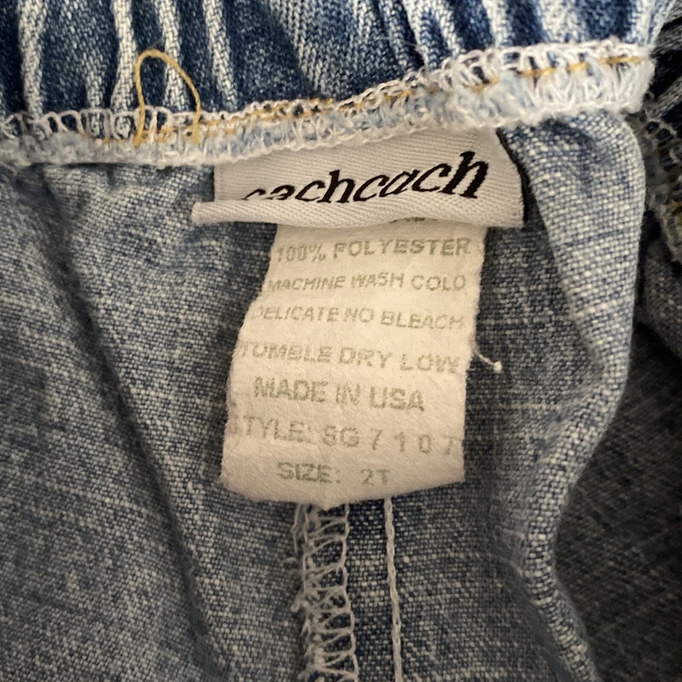 Cachcach Girl’s Denim Blue Jean Pull On Pants Size 2T Stretch Waist - Image 4 of 4