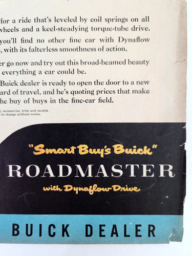 Buick Roadmaster Vintage 1951 Car Ad Magazine Print General Motors Automobile - Picture 5 of 7