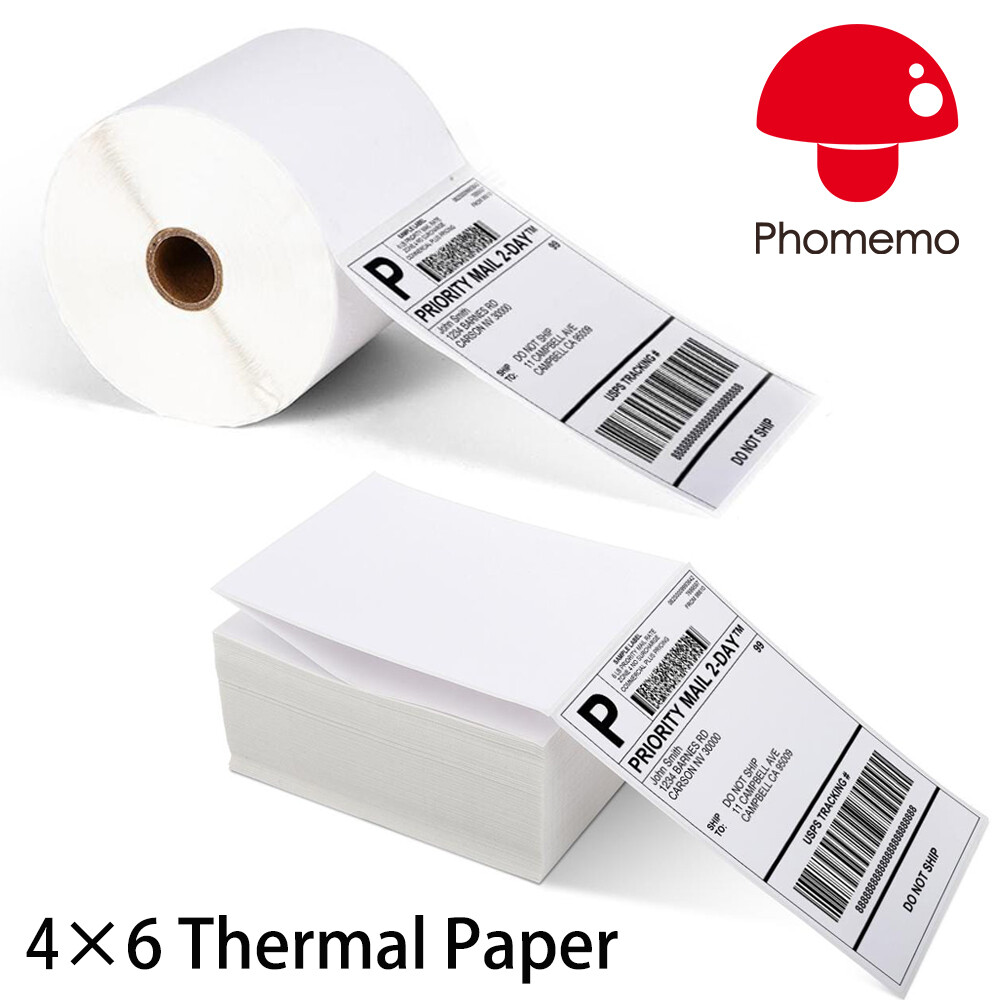 1000 4x6 Fanfold Direct Thermal Shipping Labels for Zebra and Rollo Printers