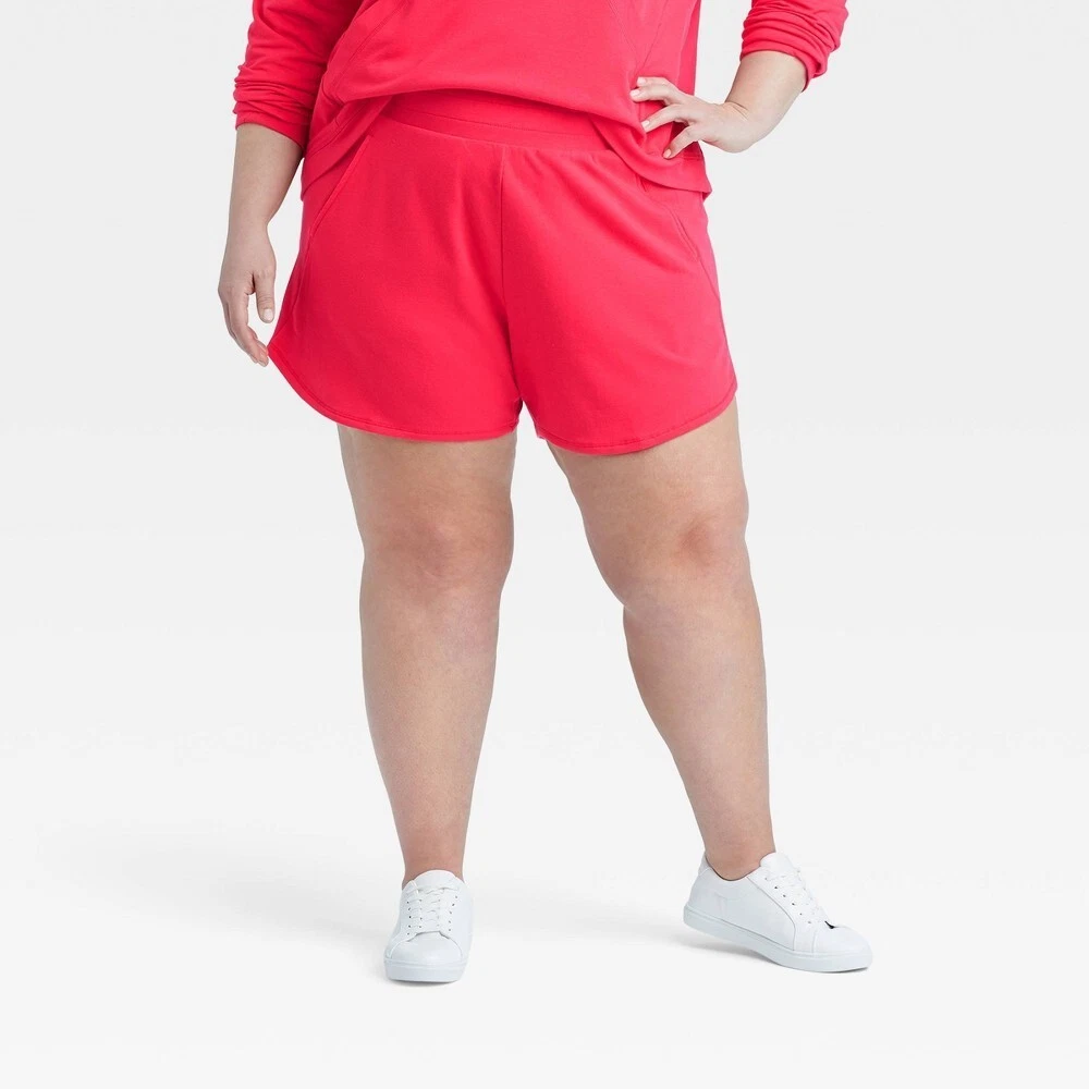Plus size french terry shorts 2025